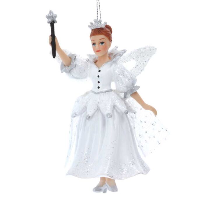 Gisela Graham White Resin Fairy Godmother Decoration-2